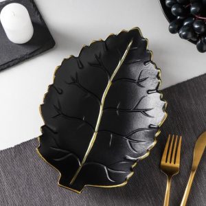 Блюдо сервировочное "Золотой лист", 25,5*13*3,5 см.