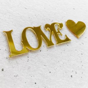 Топпер "LOVE" золотой, 6 см.