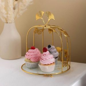 Подставка для десертов "Мрамор", d=21 см.