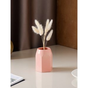 Ваза керамическая "Грань", розовая