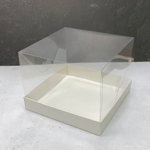 Коробка для бенто-торта с прозрачной крышкой 16*16*12 см.