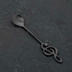Ложка чайная "Скрипичный ключ", черная