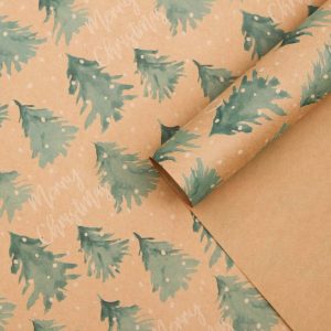 Бумага упаковочная крафтовая "С Рождеством!" 50*70 см.