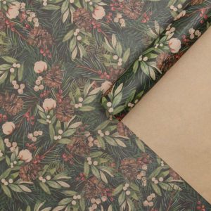 Бумага упаковочная крафтовая "Шишки" 50*70 см.