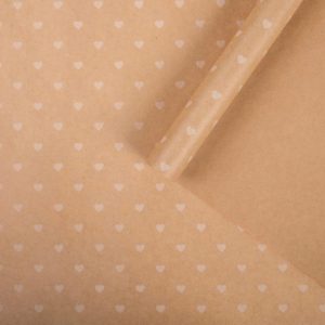 Бумага упаковочная крафтовая "Сердца" 50*70 см.