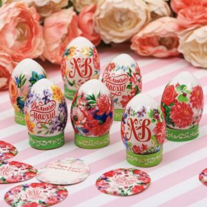 Пасхальный набор для украшения яиц "Счастливой пасхи (цветы)".