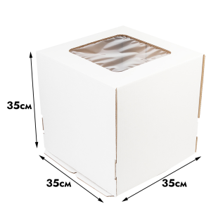 Короб с окном 35*35*35 см. (гофрокартон)