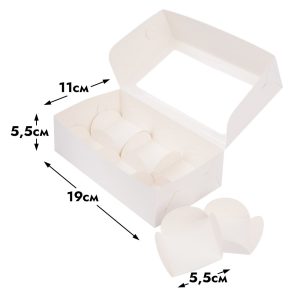 Коробка для 6 моти с ложементами 19*11*5,5 см, белая
