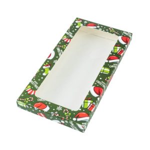 Коробка для плитки шоколада с окном, "Рождественское ассорти"