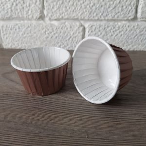 Капсула маффин 50*40 мм., коричневая/белая.