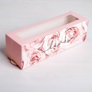 Коробка для макарон "Love" 18*5,5*5,5 см.