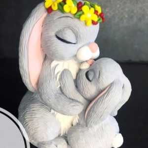 Силиконовый 3D молд "Мама и малыш зайчонок"