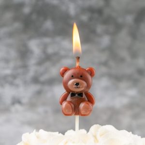 Свеча для торта «Мишка" бурый, 7 см