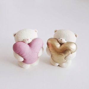 Силиконовый 3D молд "Мишка пухляш с сердцем"