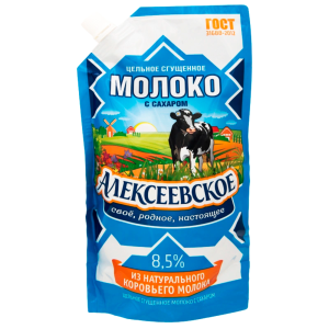 Молоко цельное сгущенное с сахаром 8,5%, Алексеевка, 650 гр.