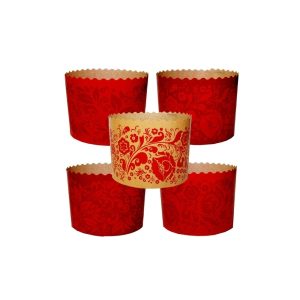 Форма бумажная для кулича на 300 г. "Пасха красная" 110*85 мм.