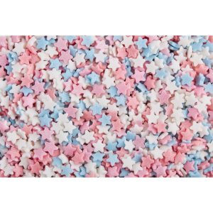 Посыпка фигурная, звездочки "Ванильное небо" роз/гол/бел, 50 гр.