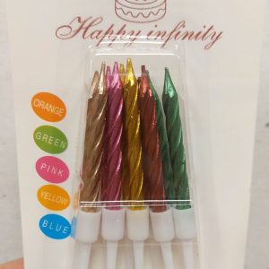 Набор свечей для торта «Спираль» разноцветные 7,5 см, 10 шт