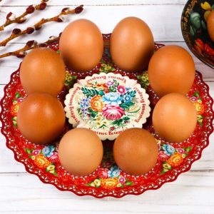 Пасхальная подставка на 8 яиц "Цветы".