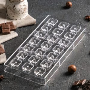 Форма для шоколадных конфет "Пончик квадратный"