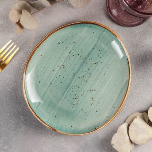 Тарелка десертная "Берилл", серо-зеленая