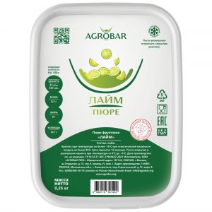 Пюре Agrobar лайм БЕЗ САХАРА, 250 г.