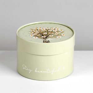 Коробка круглая "Ромашки" 12*8 см.