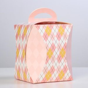 Коробка для кулича "Ромбики" (d=124 мм.)