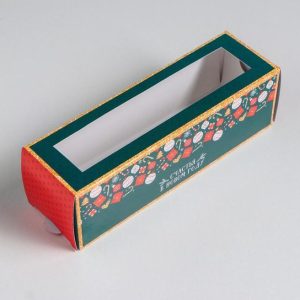 Коробка для макарон "Счастливых мгновений" 18*5,5*5,5 см.