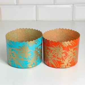 Форма бумажная для кулича на 150 г. "Сказочный лес" 70*85 мм.