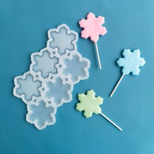 Форма силиконовая "Погремушки снежинки" для леденцов