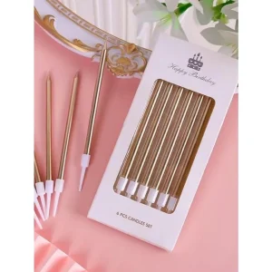 Свечи для торта "Шайн" бронзовый металлик 10 см., 6 шт.