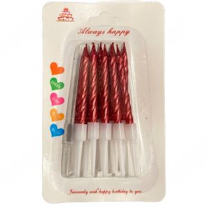 Набор свечей для торта «Спираль» красные 7,5 см, 10 шт