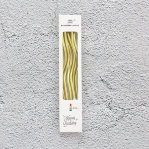 Свечи для торта "Волна" золото 15 см., 6 шт.