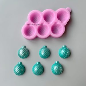Молд силиконовый для конфет "Елочные игрушки №4"