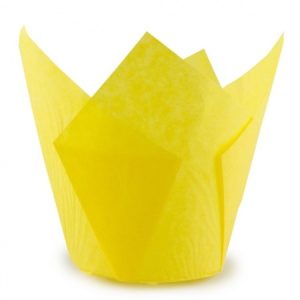 Форма бумажная "Тюльпан" желтая, 50*80 мм.