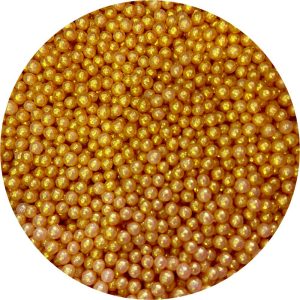 Посыпка, шарики золотые матовые, 2 мм., 50 г.