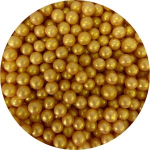Посыпка, шарики золотые матовые, 7 мм., 50 г.