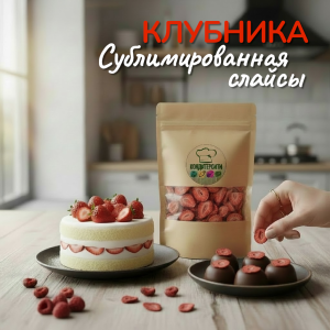 Клубника сублимированная, слайсы, 10 гр.