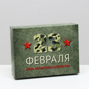 Подарочная коробка «23 Февраля», 16.5×12.5×5.2 см