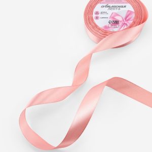 Лента атласная, 20 мм, 23±1 м, цвет розовое золото №146