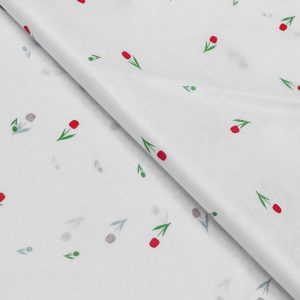 Бумага тишью "Цветы на белом фоне", 50/70 см.