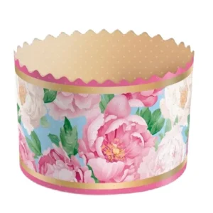 Форма бумажная для кулича на 100 гр. "Пионы" 70*60 мм.